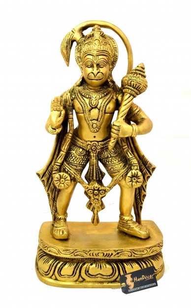 Buy Mahabali Hanuman 12 inches Brass Statue Brass Showpiece Online at ...